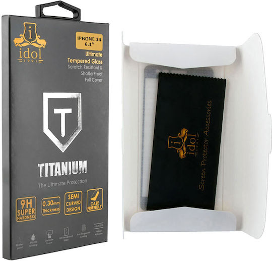 Idol 1991 9H Titanium Semi Curved 0.25mm Full Glue Full Face Tempered Glass Black (Galaxy A23) 8325250