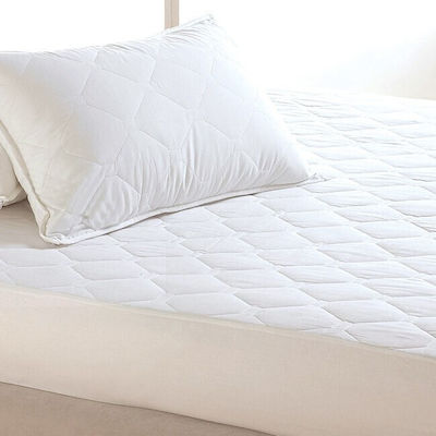 Ariete Semi-Double Quilted Mattress Cover Fitted White 120x200cm