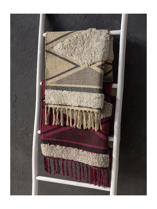 Nima Πατάκι Μπάνιου Βαμβακερό Zahara 31295 Dark Red 50x80εκ.