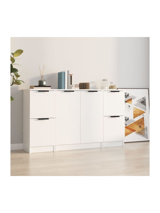 Wooden Buffet Λευκό L120xW30xH70cm