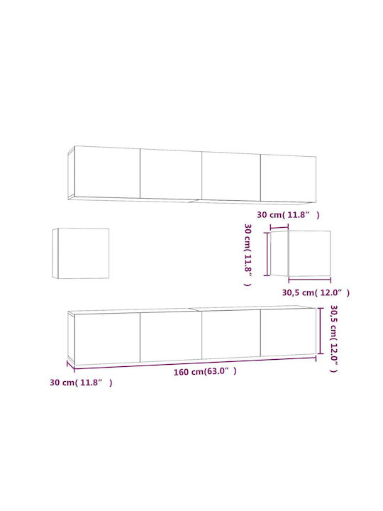 Living Room TV Unit Sonoma L80xW30xH30cm