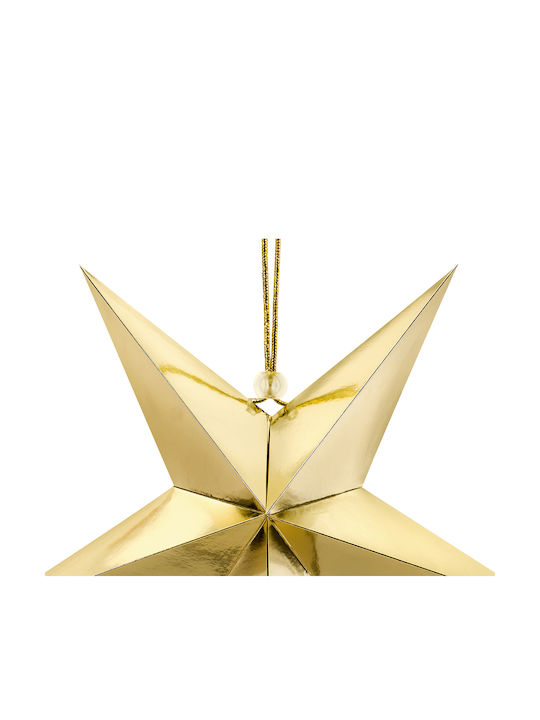 PartyDeco Paper Christmas Decorative Pendant Star 45εκ. Gold