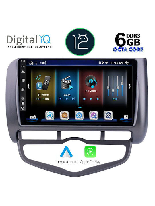 Digital IQ Car Audio System for Honda Jazz 2002-2008 with Clima (Bluetooth/USB/AUX/WiFi/GPS/Apple-Carplay/Android-Auto/CD) with Touch Screen 9"