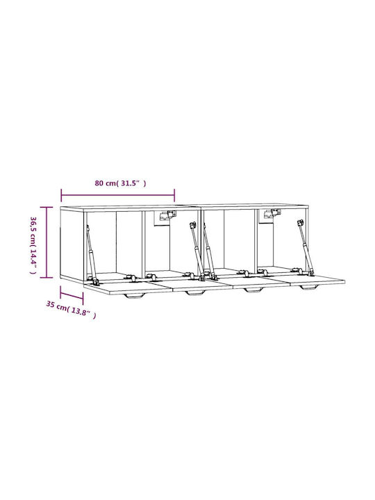 TV Stand Wooden Smoky Oak L160xW35xH36.5cm