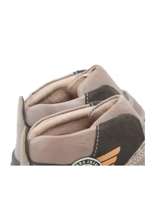 Anatomical Leather Kids Boots with Velcro Gray