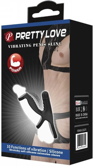 Pretty Love Vibrating Penis Sleeve Black