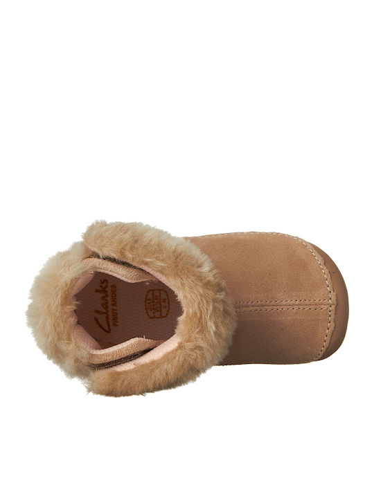 Little Bounce Natural Suede Kinderstiefeletten mit Reißverschluss Beige