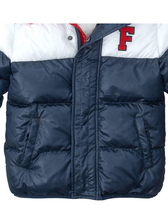 Kids' Casual Jacket Short with Lining & Hood Navy Blue