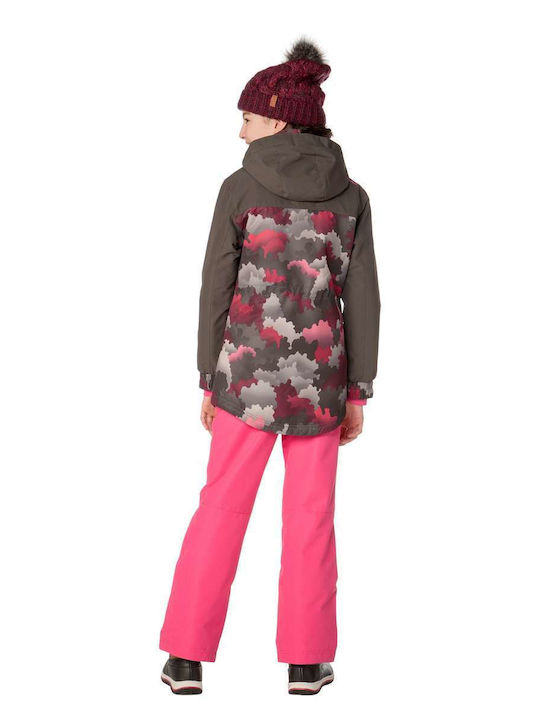 Romijn Snowjacket Waterproof Kids Sports Short Windproof Hooded Purple