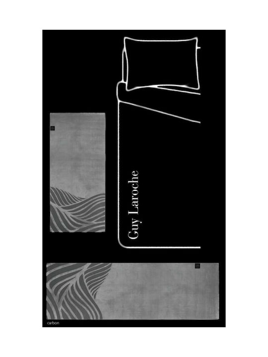 Guy Laroche Palm Modern Bedroom Rugs Set Carbon 1176090222000 3pcs