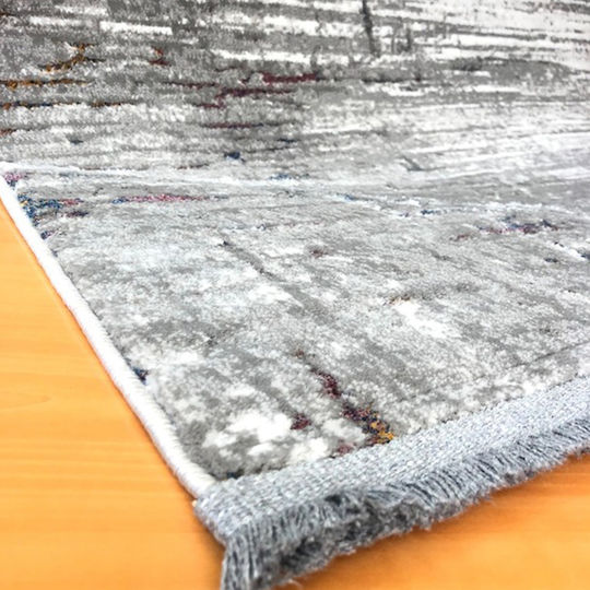 Koulis Carpets 0829C Set Modern Schlafzimmer-Teppichsets Synthetisch,Polyester/Cotton/Leather Regenbogen Gray 74-11-0109 3Stück