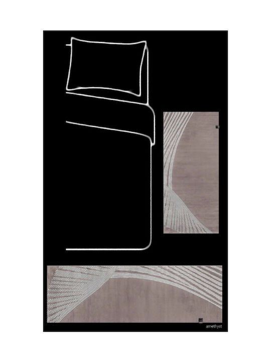 Guy Laroche Oberoi Set Modern Schlafzimmer-Teppichsets Synthetisch,Polyester/Cotton/Leather Amethyst 1176090222008 3Stück