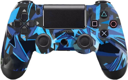 Doubleshock Ασύρματο Gamepad για PS4 Blue Geometric