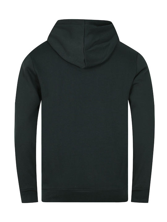 Rebase Herren Sweatshirt mit Kapuze und Taschen Schwarz