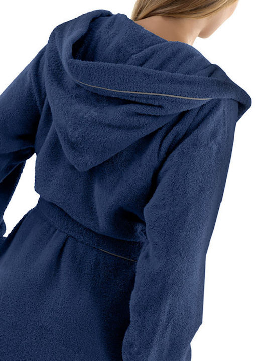 Guy Laroche Casual Bathrobe with Hood Marine 400gr/m²
