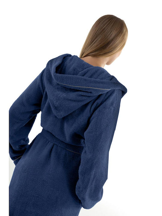 Guy Laroche Casual Bathrobe with Hood Marine 400gr/m²