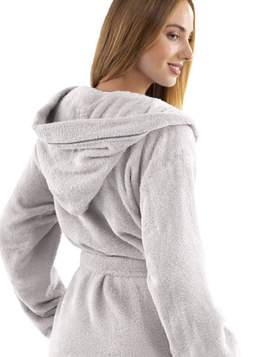 Guy Laroche Casual Bathrobe with Hood Silver 400gr/m²