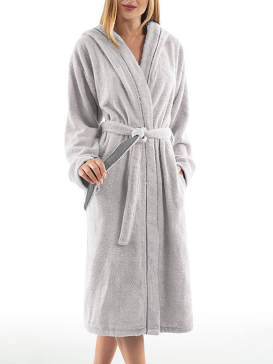 Guy Laroche Casual Bathrobe with Hood Silver 400gr/m²