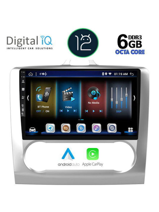 Digital IQ Car Audio System for Ford Focus 2005-2012 with Clima (Bluetooth/USB/AUX/WiFi/GPS/Apple-Carplay/Android-Auto/CD) with Touch Screen 9"