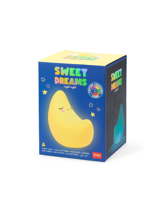 Legami Milano Kids Decorative Lamp Moon with Color Changes Yellow 10.5x7.11x12.5εκ.