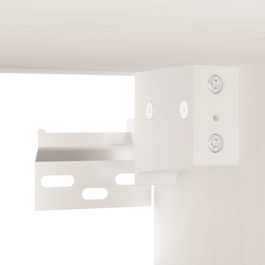 Hanging Living Room Cabinet Made of Solid White Wood 80x30x30cm