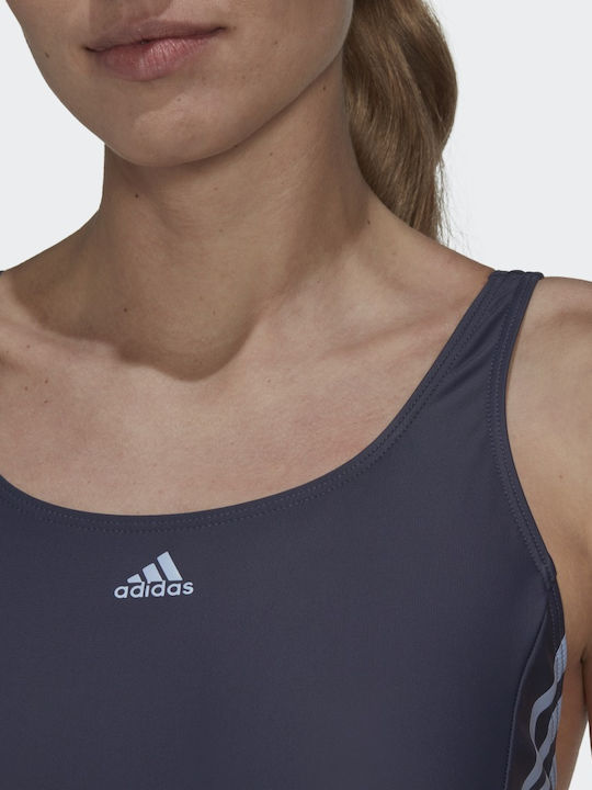 Mid 3-Stripes Athletic One-Piece Swimsuit Shadow Navy/Blue Dawn