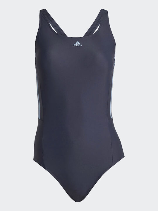 Mid 3-Stripes Athletic One-Piece Swimsuit Shadow Navy/Blue Dawn