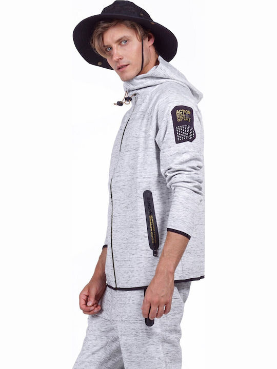 Men's Athletic Hooded Jacket White
