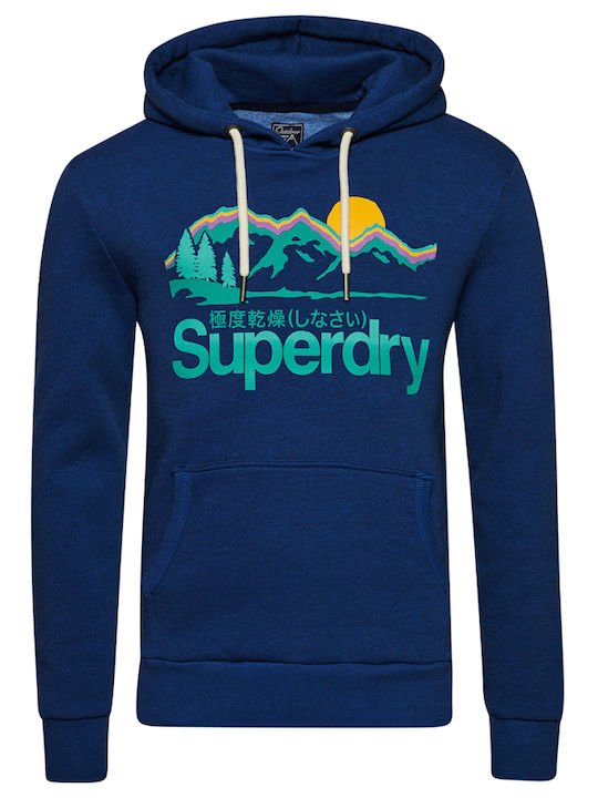 Sweatshirt with Hood Bright Blue Grit