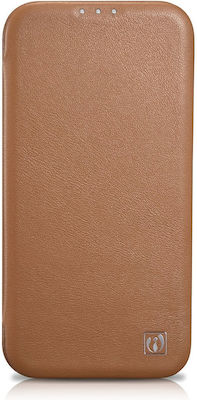 iCarer CE Premium Leather Folio Leather Book Brown (iPhone 14 Pro)