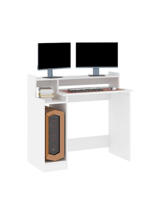 Computer Office Wooden White with LED & USB ports 97x45x90cm
