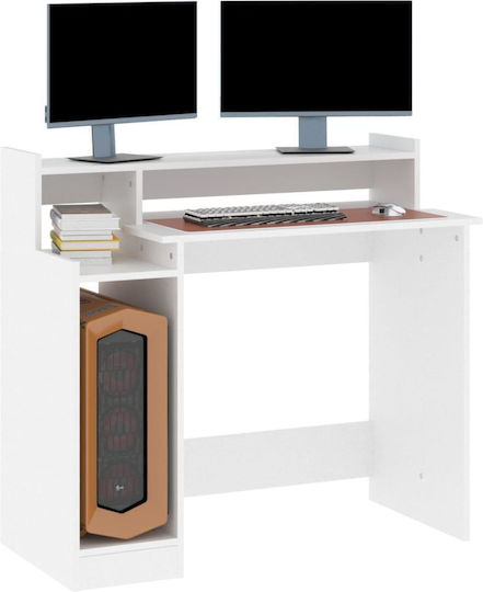 Computer Office Wooden White with LED & USB ports 97x45x90cm