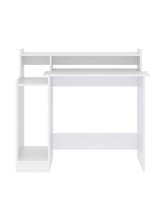Computer Office Wooden White with LED & USB ports 97x45x90cm