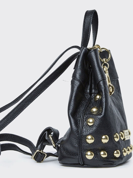 Black n Metal Women's Leather Backpack Black