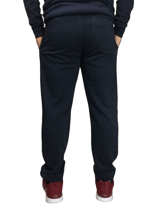 Double Men's Sweatpants with Rubber Navy Blue