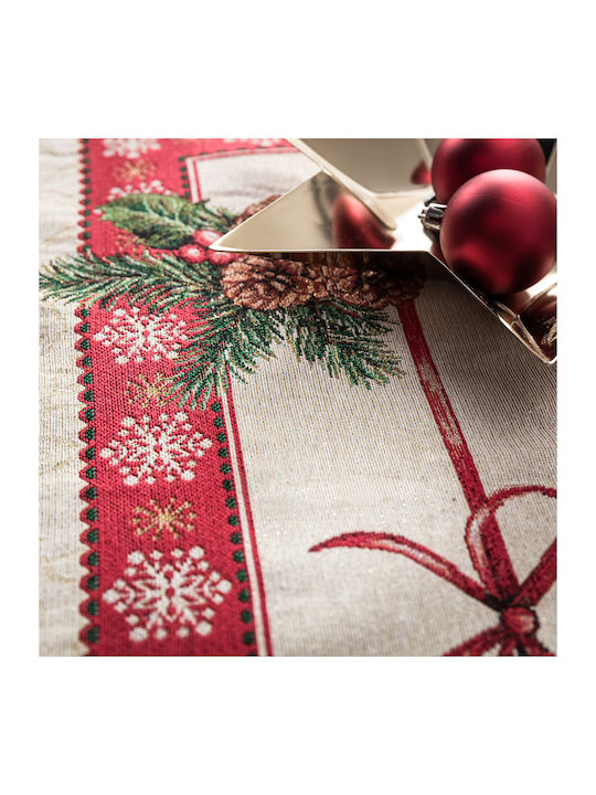 Gofis Home Christmas Fabric Tablecloth Ornament L90xW90cm