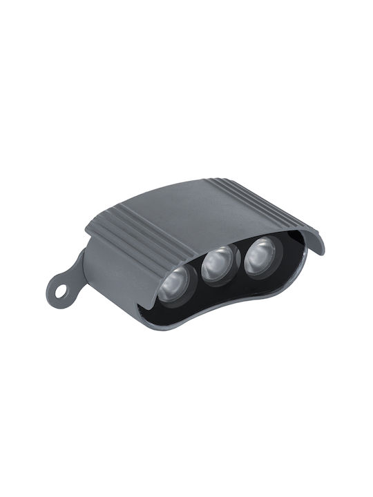GloboStar Treelight Zina Външна Стояща Лампа LED Стенна Пералня 3W RGBW IP65 Сива