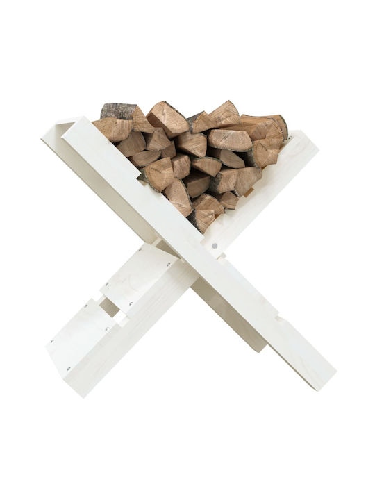 vidaXL Lemn Raft Depozitare lemne 47x39.5x48cm Alb