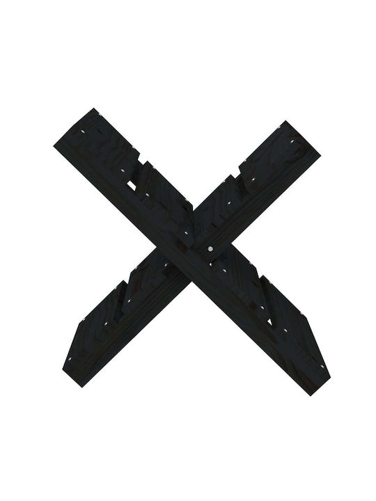 vidaXL Wooden Firewood Shelf 47x39.5x48cm Black