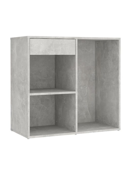 Masută De Toaletă De Podea Din Lemn Gri Beton Cu Oglindă 60x40x140cm