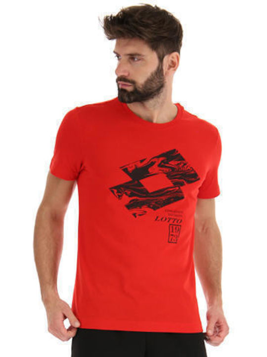 Lotto Losanga V Ανδρικό T-shirt Κόκκινο με Στάμπα