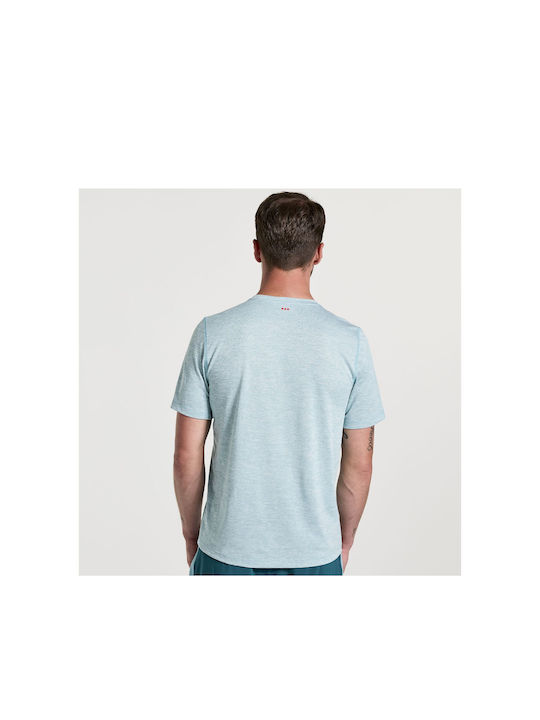 Saucony Men's Athletic T-shirt Short Sleeve Turquoise