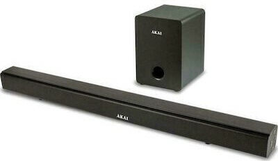 Akai Proffesional ASB-6WSW Soundbar 2.1 Bluetooth και HDMI 70W με Ασύρματο Subwoofer και Τηλεχειριστήριο Μαύρο