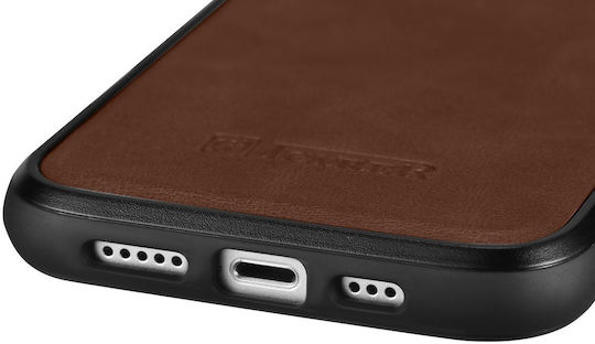 iCarer Leather Oil Wax Back Cover Δερμάτινο Καφέ (iPhone 14 Plus)