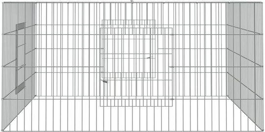 vidaXL 171562 Metal Cage for Rabbits 110x110x55cm