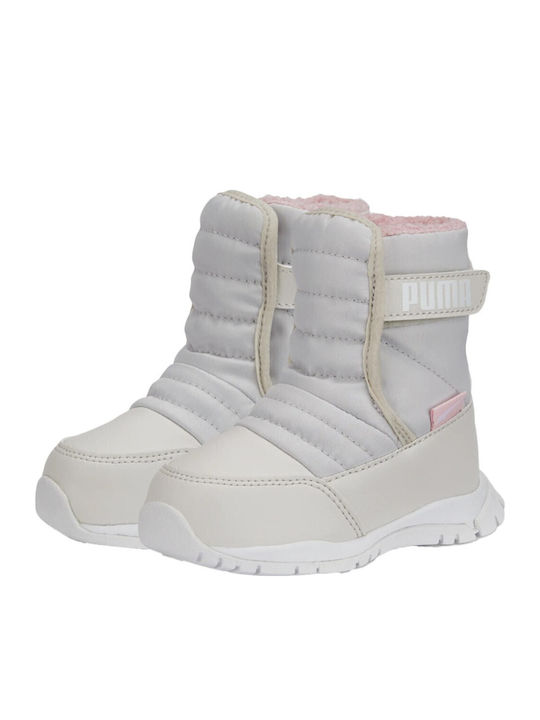 Nieve Kids Snow Boots with Velcro Beige