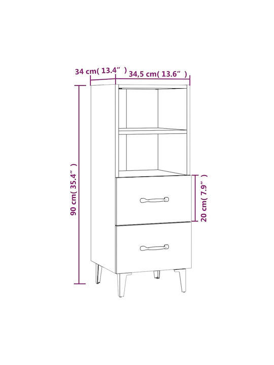 Βιβλιοθήκη Sonoma Δρυς 34.5x34x90εκ.