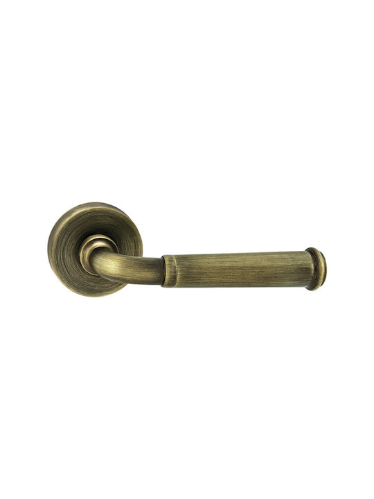 Viometale Lever Front Door with Rosette Right 06.920 with Rosette Bronze