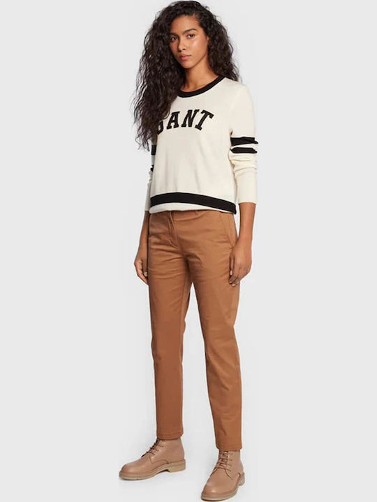 Women's Chino Trousers Slim Fit Tabac Brownc Brown