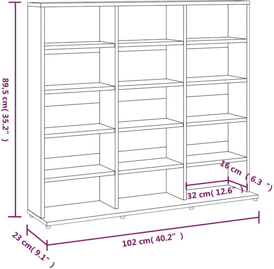 vidaXL Floor Standing Case 102x23x89.5cm